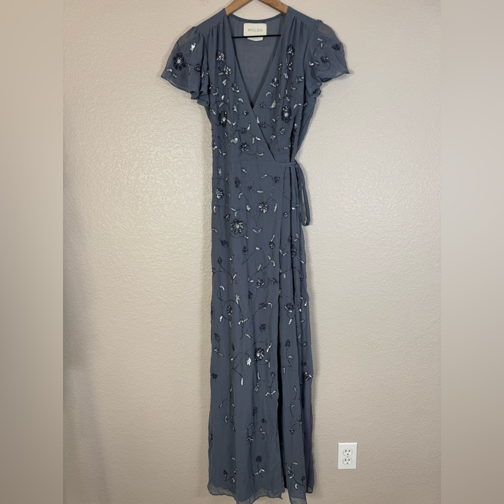 BHLDN Plymouth Hydrangea Wrap Maxi Dress - Picture 8 of 16